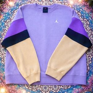 Jordan Purple and Tan Crew Neck Sweater